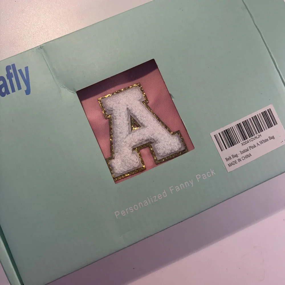 NIB Pink Kids Personalized Belt Bag with Glitter Letter A